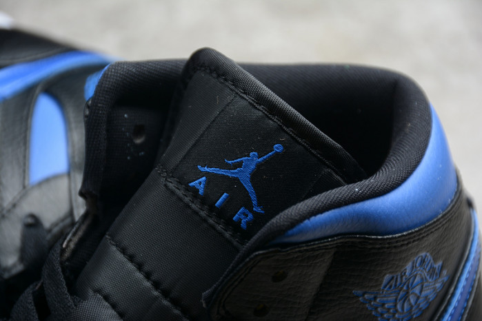 air jordan 1 mid black hyper royal 554724-068