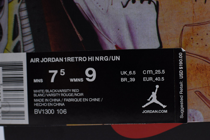 air jordan 1 retro hi nrg/un union x bv1300-106