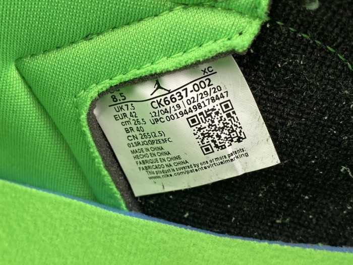 air jordan 1 high zoom “rage green” ck6637- 002