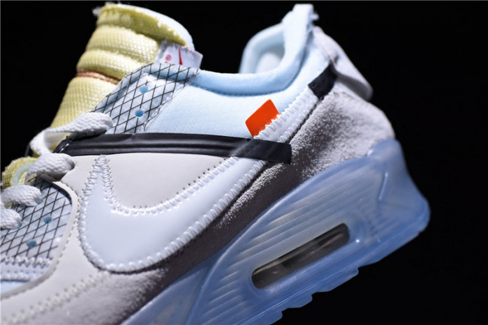 ofw x nike air max 90 sail muslin virgil abloh aa7293-100
